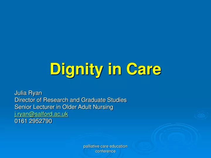 dignity in care