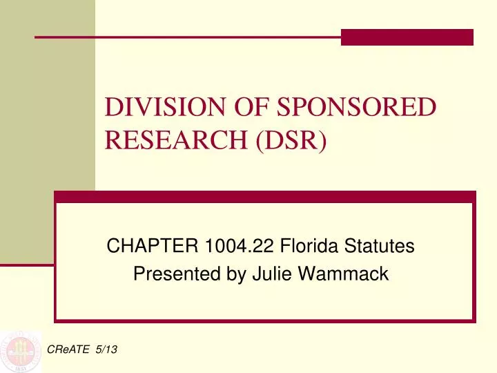 division of sponsored research dsr