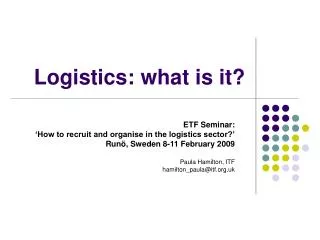 Logistics: what is it?