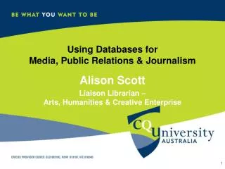 Using Databases for Media, Public Relations &amp; Journalism