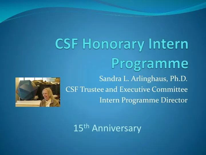 csf honorary intern programme