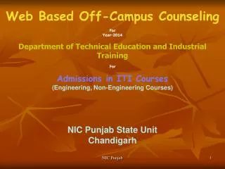 Web Based Off-Campus Counseling For Year-2014
