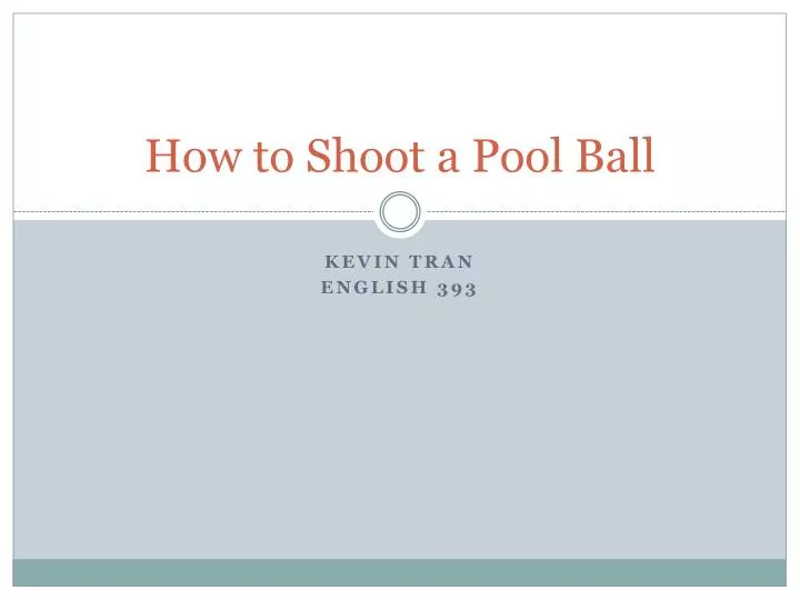 how to shoot a pool ball
