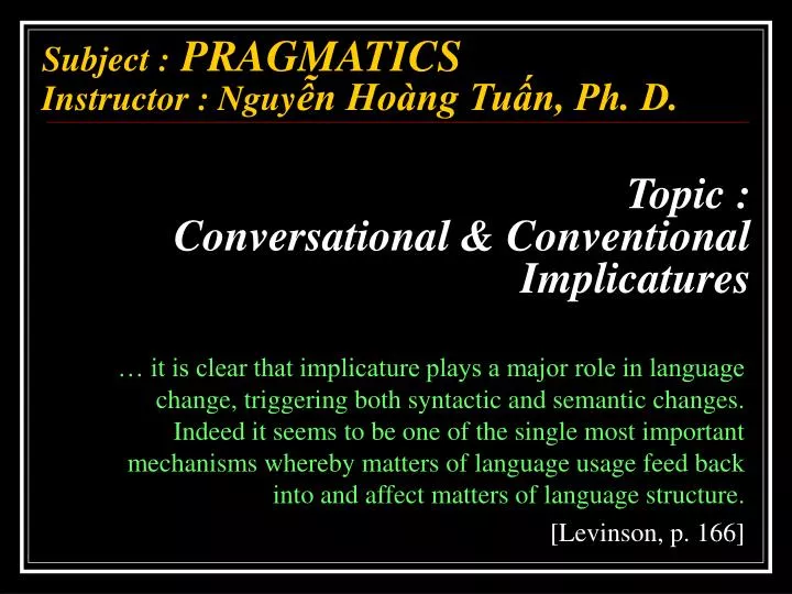 topic conversational conventional implicatures