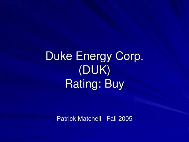 duke energy corp duk rating buy