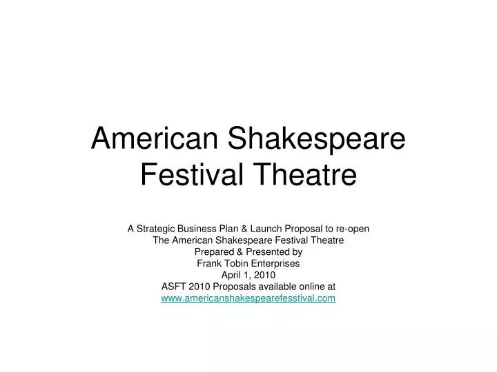 american shakespeare festival theatre