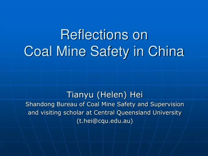 reflections on coal mine safety in china