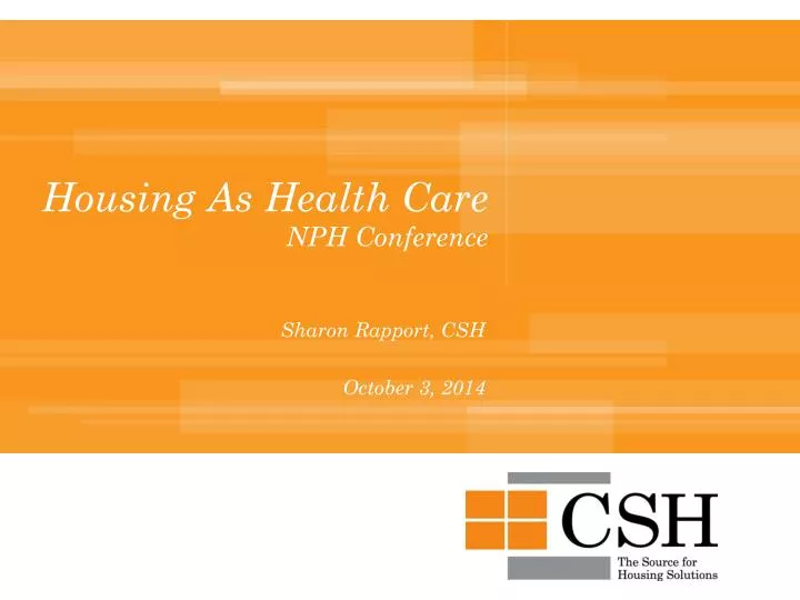housing as health care nph conference