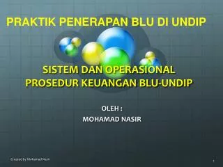 sistem dan operasional prosedur keuangan blu undip