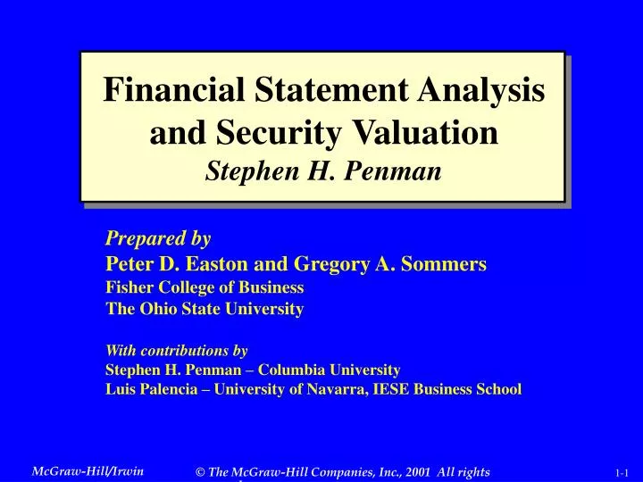 financial statement analysis and security valuation stephen h penman
