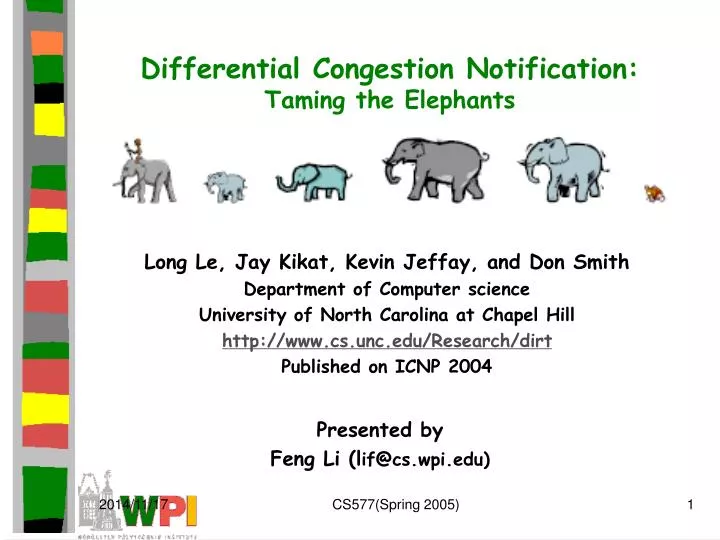 differential congestion notification taming the elephants