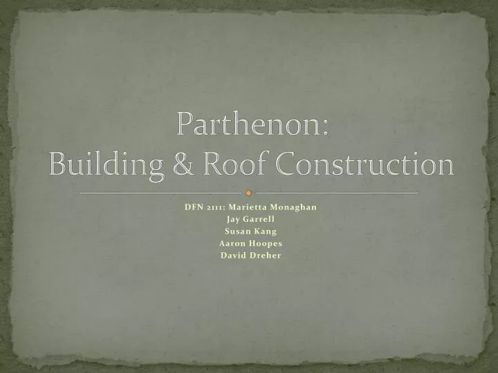parthenon building roof construction