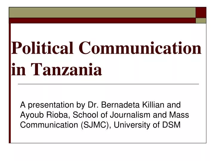 political communication in tanzania