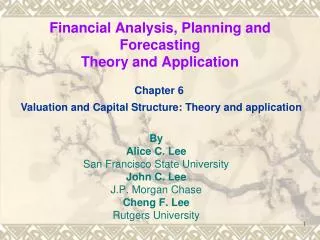 Financial Analysis, Planning and Forecasting Theory and Application