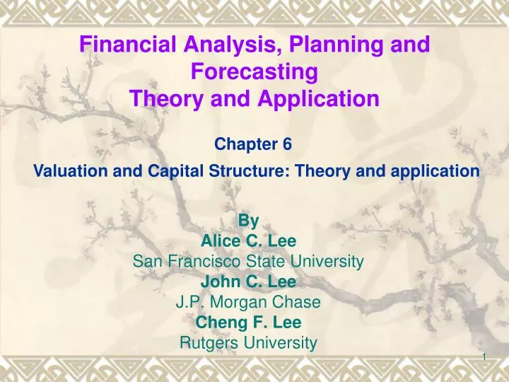 financial analysis planning and forecasting theory and application