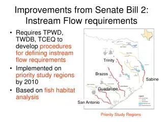 Improvements from Senate Bill 2: Instream Flow requirements