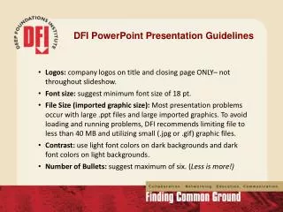 DFI PowerPoint Presentation Guidelines