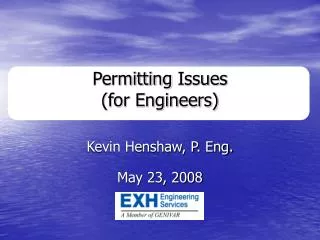 Permitting Issues (for Engineers)