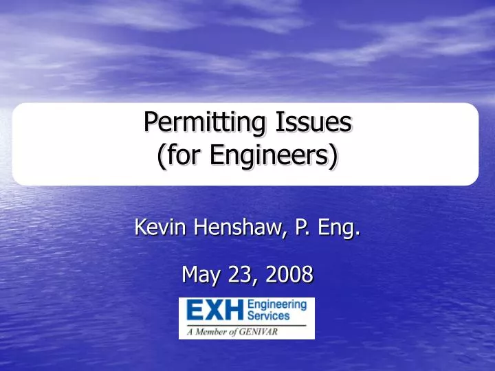 permitting issues for engineers