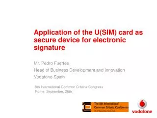 Application of the U(SIM) card as secure device for electronic signature
