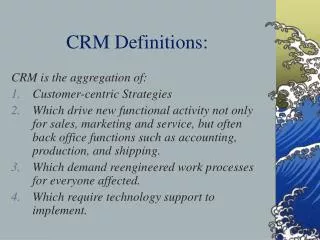 CRM Definitions: