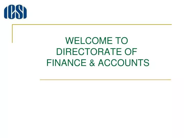 welcome to directorate of finance accounts