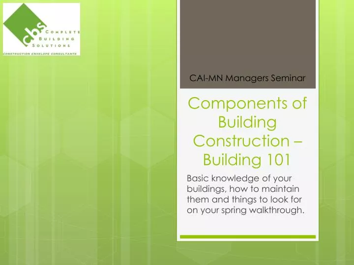 components of building construction building 101