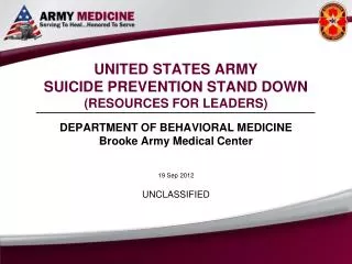 UNITED STATES ARMY SUICIDE PREVENTION STAND DOWN (RESOURCES FOR LEADERS)