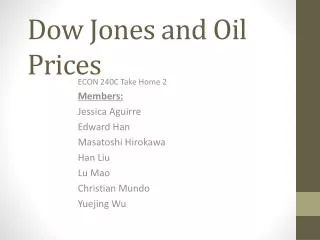 Dow Jones and Oil Prices