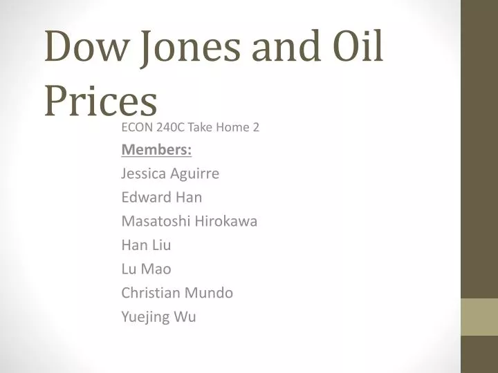 dow jones and oil prices