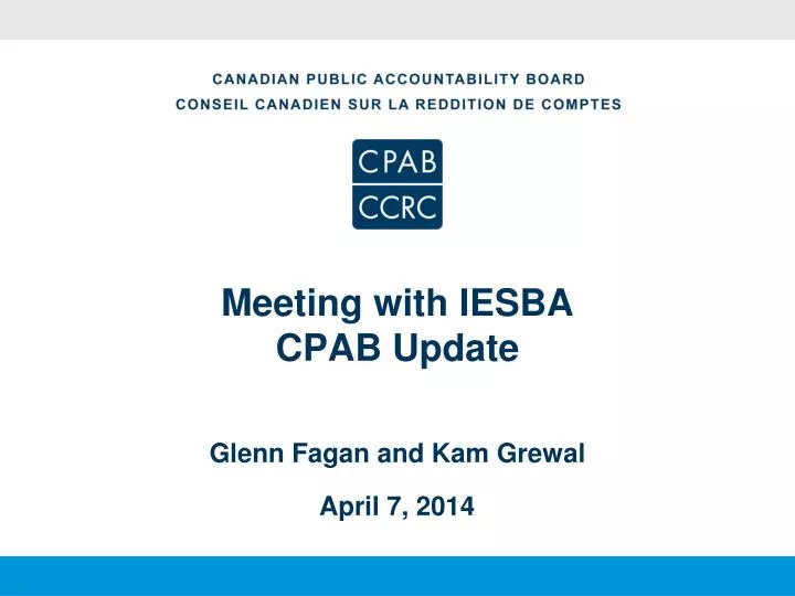 meeting with iesba cpab update