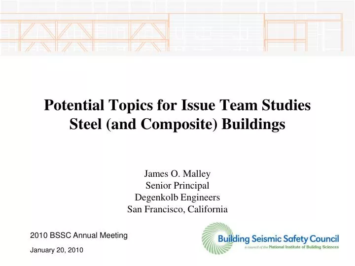 potential topics for issue team studies steel and composite buildings