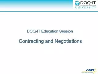 Contracting and Negotiation