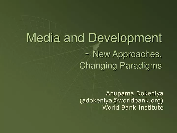 media and development new approaches changing paradigms