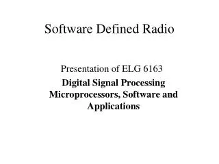 Software Defined Radio