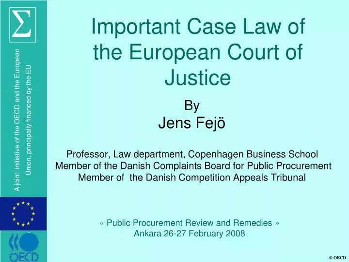 important case law of the european court of justice