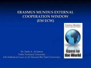 ERASMUS MUNDUS EXTERNAL COOPERATION WINDOW (EM ECW)