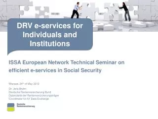 ISSA European Network Technical Seminar on efficient e-services in Social Security