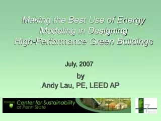 Making the Best Use of Energy Modeling in Designing High-Performance Green Buildings