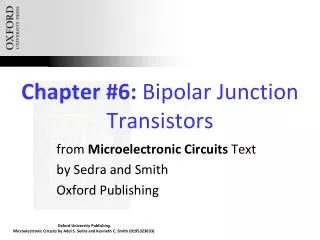 Chapter #6: Bipolar Junction Transistors