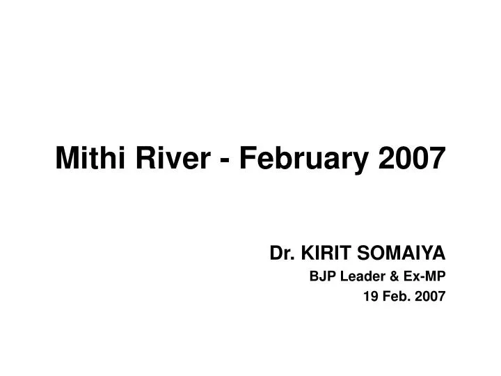 mithi river february 2007