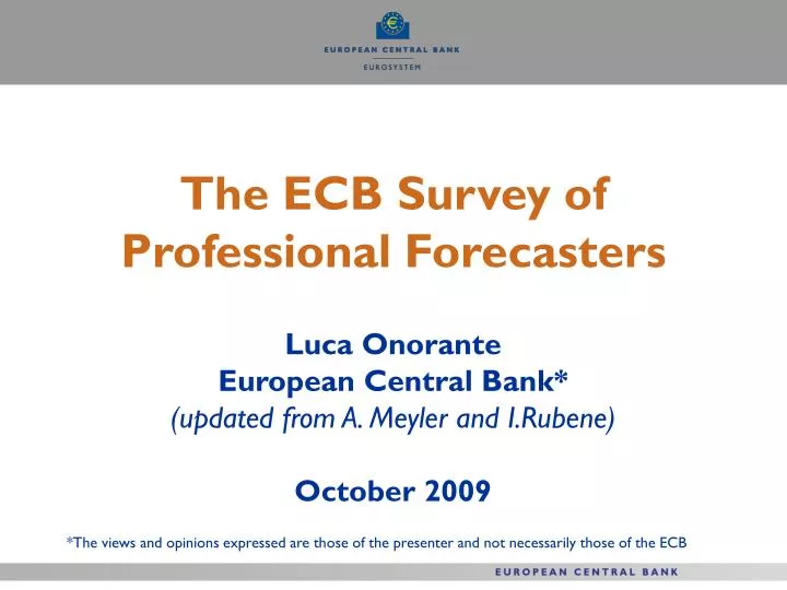 the ecb survey of professional forecasters
