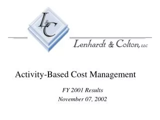 Activity-Based Cost Management