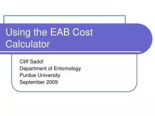 Using the EAB Cost Calculator