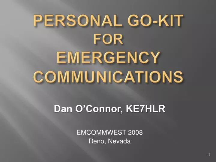 personal go kit for emergency communications