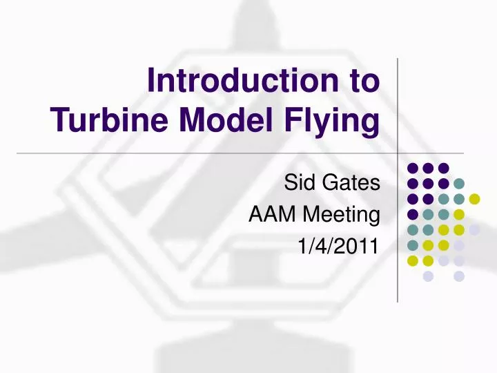 introduction to turbine model flying