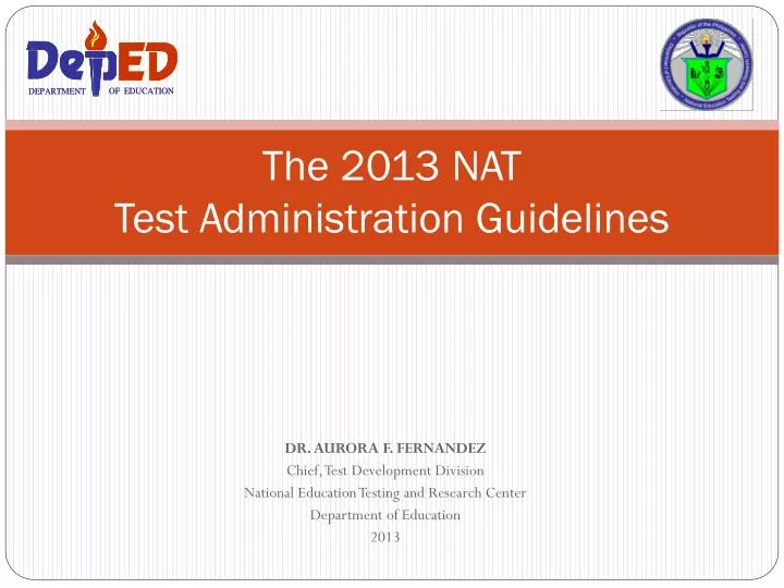 the 2013 nat test administration guidelines