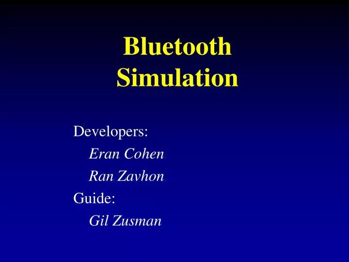 bluetooth simulation