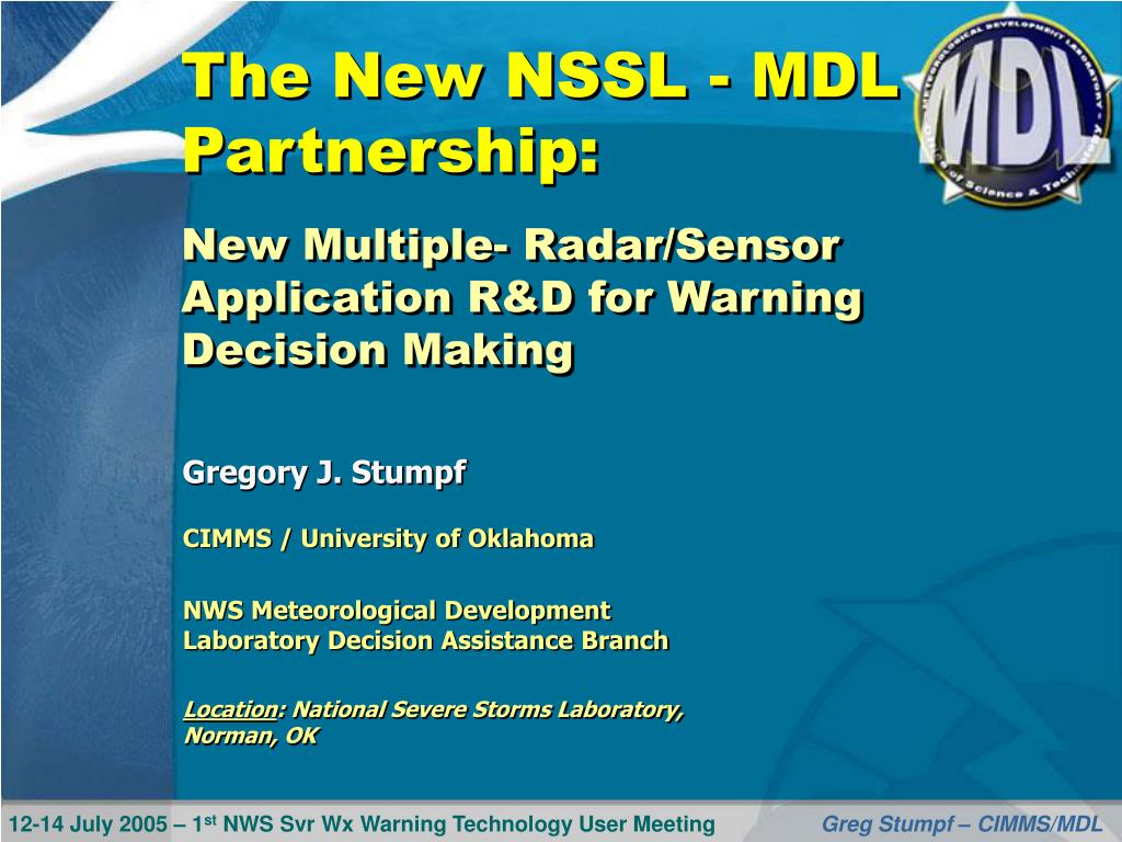 Nssl Solution PPT - The New NSSL - MDL Partnership: PowerPoint Presentation, free ...