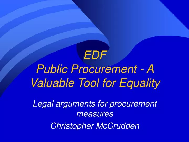 edf public procurement a valuable tool for equality
